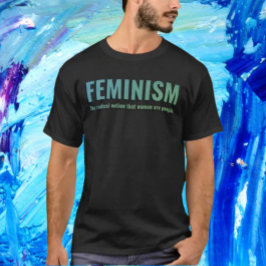 Feminismus Gradient T-Shirt - Fett in Blau und Grü