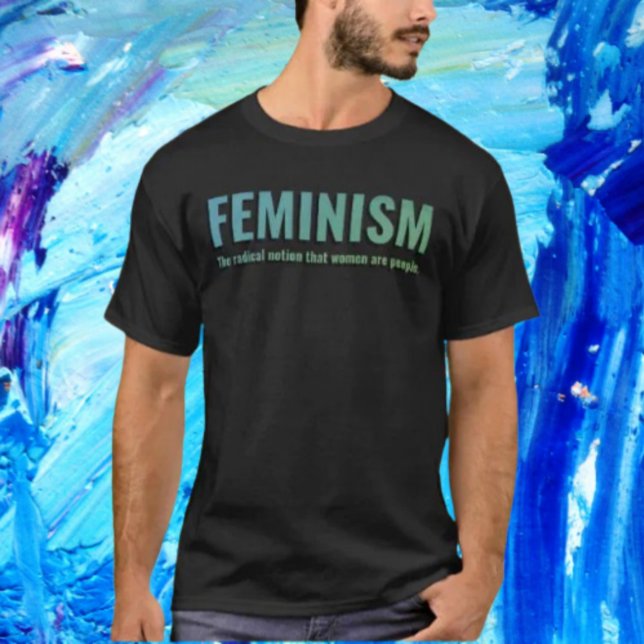 Feminismus Gradient T-Shirt - Fett in Blau und Grü (Von Creator hochgeladen)