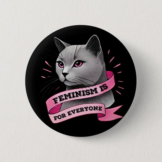 Feminismus ist für jeden Menschen Pro Feminismus P Button (Vorderseite)