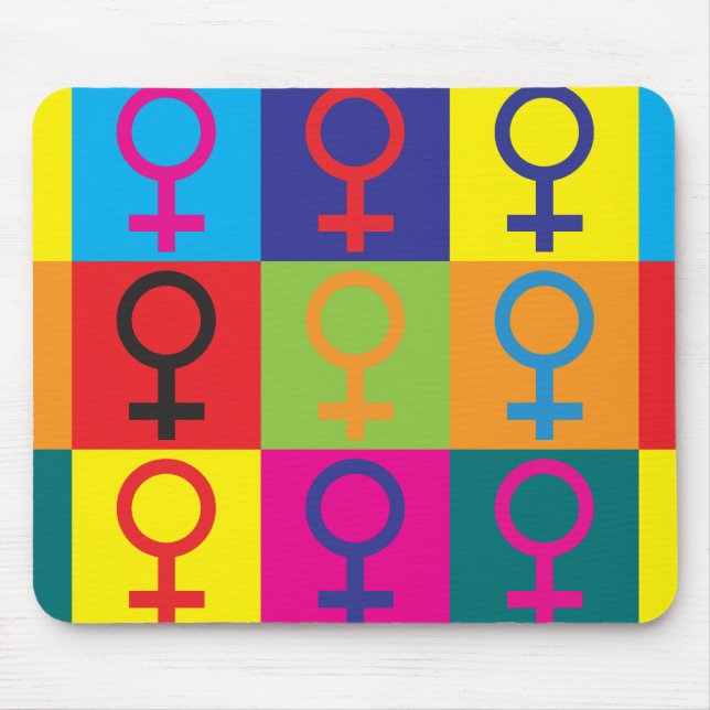 Feminismus-Pop-Kunst Mousepad (Vorne)