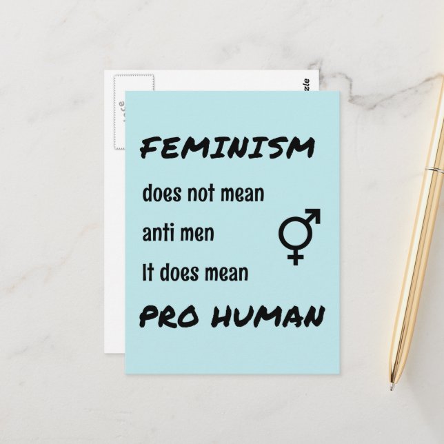 Feminismus pro menschliches Slogan Postkarte (Vorderseite/Rückseite Beispiel)