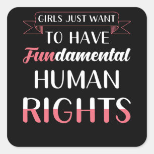 Feminismus-Sprichwort Quadratischer Aufkleber