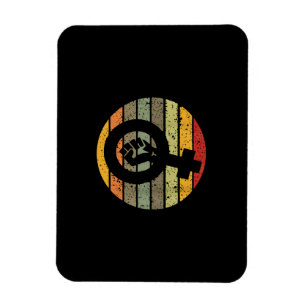Feminismus Symbol Design Retro Vintag, 70er 80er 9 Magnet