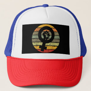Feminismus Symbol Design Retro Vintag, 70er 80er 9 Truckerkappe