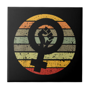 Feminismus-Symbol-Design Retro Vintage 70er 80er 9 Fliese