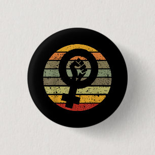 Feminismus-Symbol-Design Retro Vintage, 70er 80er Button
