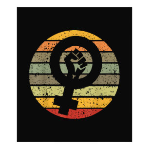 Feminismus-Symbol-Design Retro Vintage, 70er 80er  Fotodruck