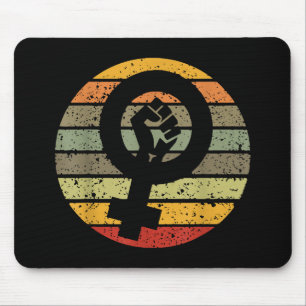Feminismus Symbol Design Retro Vintager 70er 80er Mousepad
