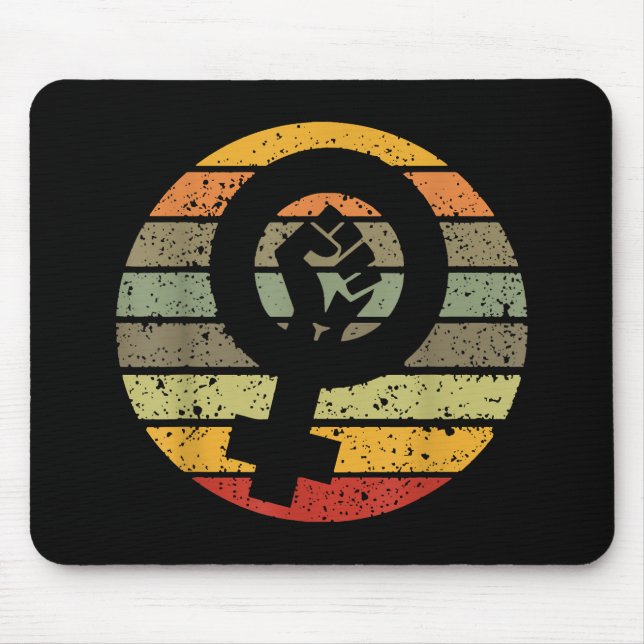 Feminismus Symbol Design Retro Vintager 70er 80er  Mousepad (Vorne)