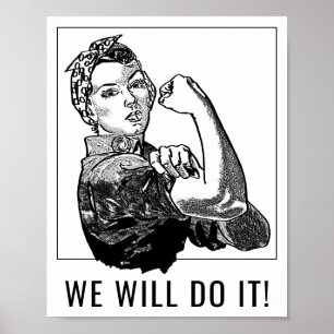 Feminist Can-Do Rosie-The-Riveter Grafiklinie Poster