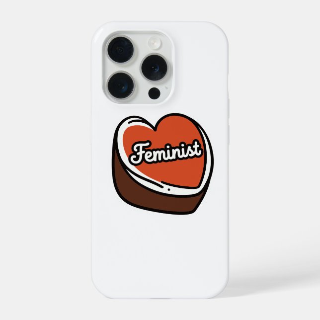 Feminist Candy Heart iPhone 15 Pro Hülle (Rückseite)