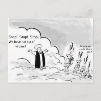 Feminist Cartoon Postcard Postkarte
