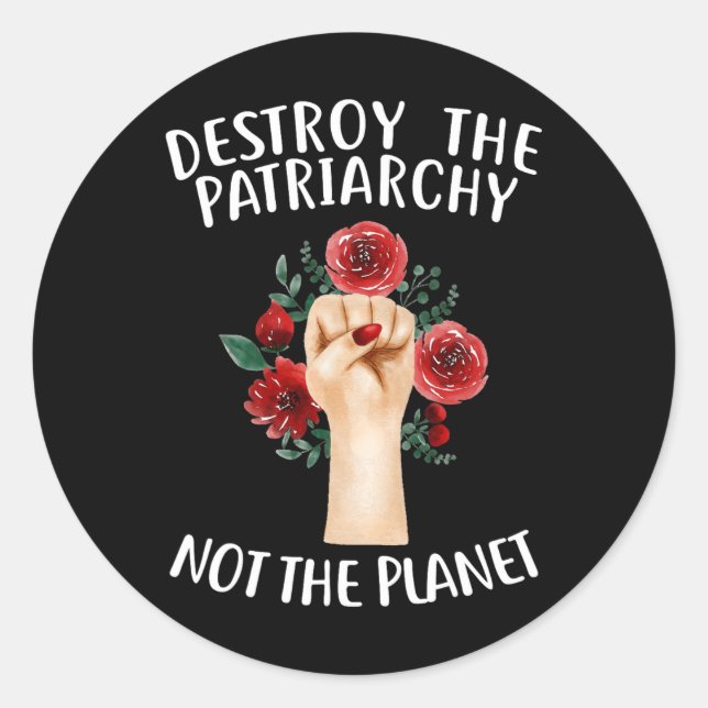 Feminist Earth Day Environment Runder Aufkleber (Vorderseite)
