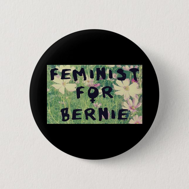 Feminist für Bernie-Sandpapierschleifmaschinen Button (Vorderseite)