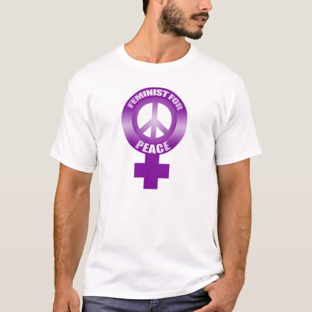 Feminist für Frieden T-Shirt (Vorderseite)