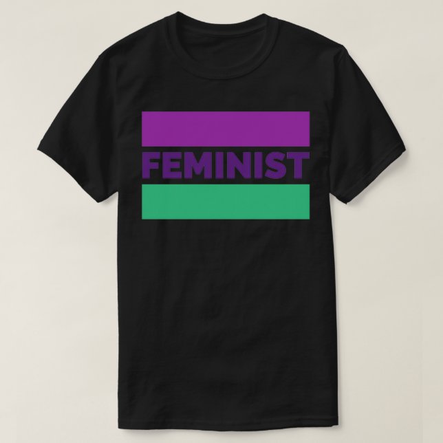 Feminist in Suffragetfarben T-Shirt (Design vorne)