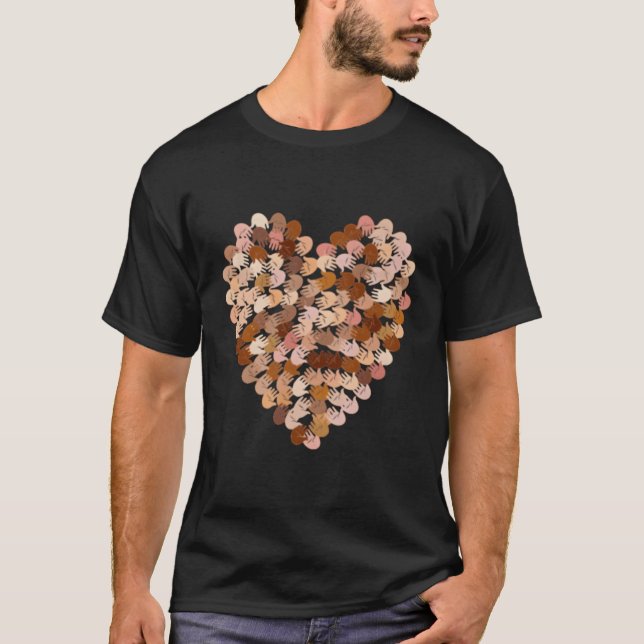 Feminist Multicultural He Hands He T-Shirt (Vorderseite)