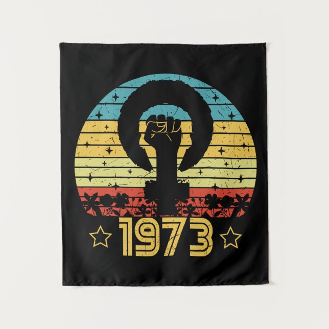 Feminist Roe / Wade Rights 1973 Wandteppich (Vorderseite)