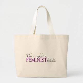 Feminist schaut Gleiches Jumbo Stoffbeutel