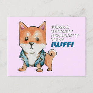 Feminist Shiba Inu Dog Postkarte