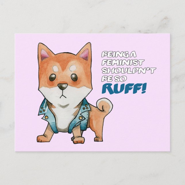 Feminist Shiba Inu Dog Postkarte (Vorderseite)
