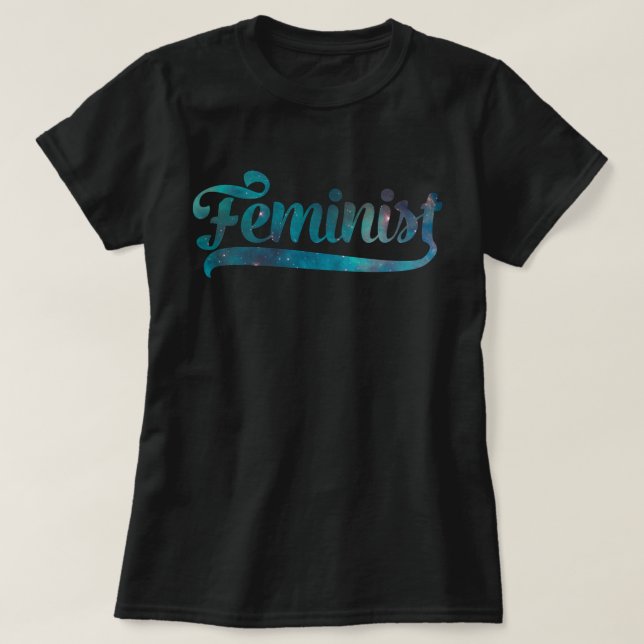 Feminist Space Galaxy Muster T-Shirt (Design vorne)
