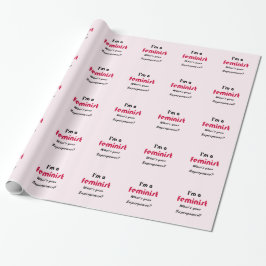 Feminist Super Power Slogan pink Geschenkpapier