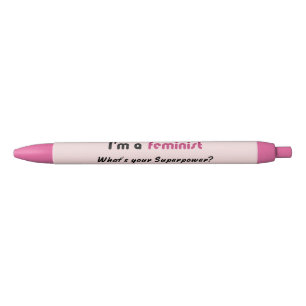 Feminist Super Power Slogan pink Kugelschreiber
