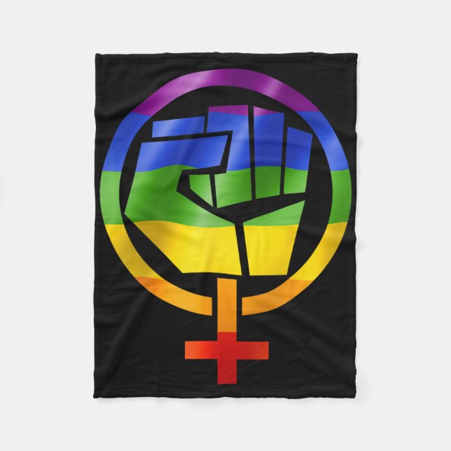 Feminist Symbol Lgbt Resist Pride Fist Rainbow Fla Fleecedecke (Vorderseite)