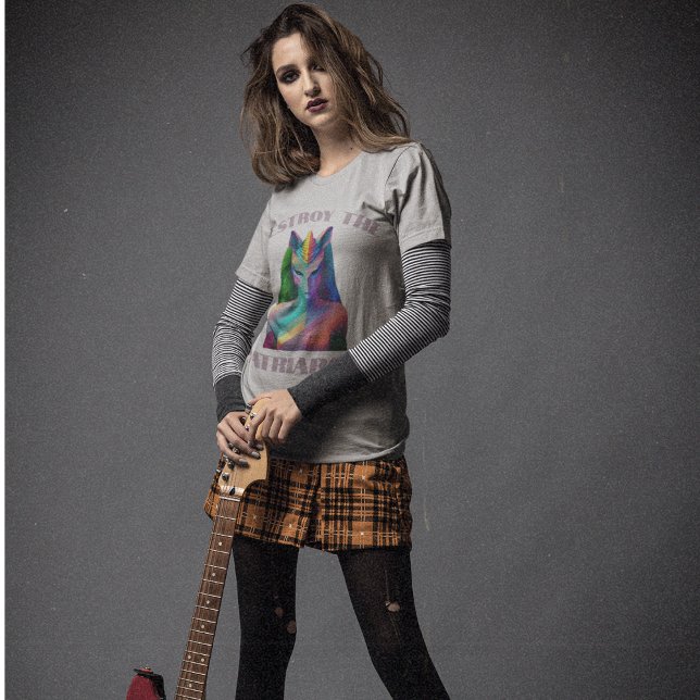 Feminist Unicorn zerstören Patriarchat Regenbogen T-Shirt (Von Creator hochgeladen)