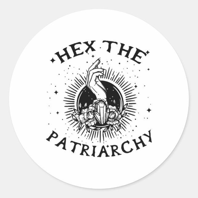 Feminist Wicca Hexe Die Patriarchie Hexenkrebs Runder Aufkleber (Vorderseite)