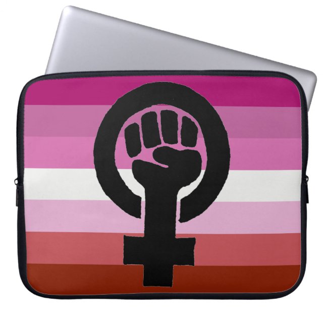 Feministenfahne Laptopschutzhülle (Vorderseite)