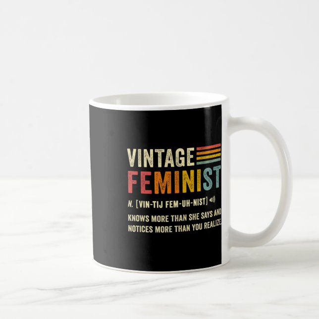 Feministin Definition weiß mehr als sie sagt Retro Kaffeetasse (Rechts)