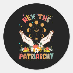 Feministin Hexe Hex die Patriarchat Halloween Hexe Runder Aufkleber