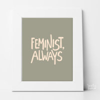 Feministin, Immer, Eukalyptus-Salbei-Cream-Typogra
