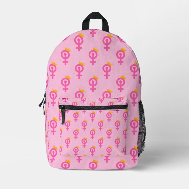 Feministin Pink Bedruckter Rucksack (Vorderseite)
