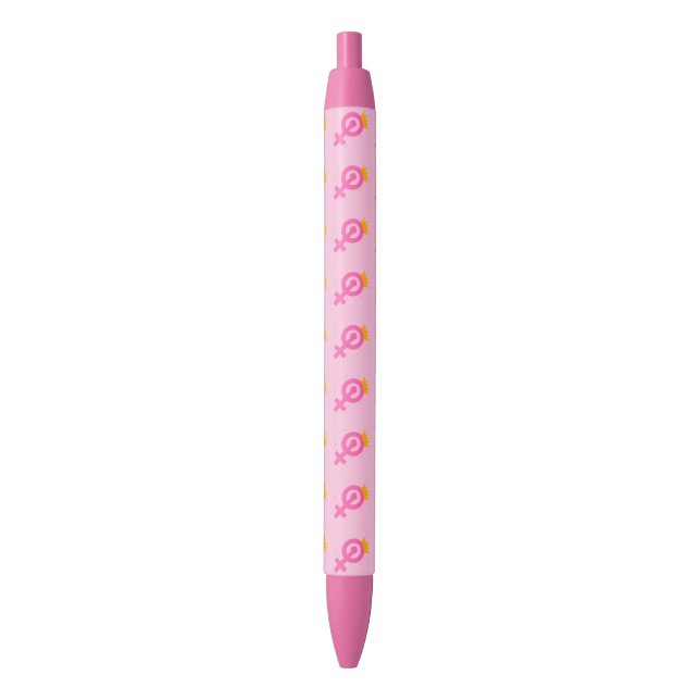 Feministin Pink Kugelschreiber (Vorderseite Vertikal)