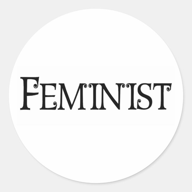 Feministin Runder Aufkleber (Vorderseite)