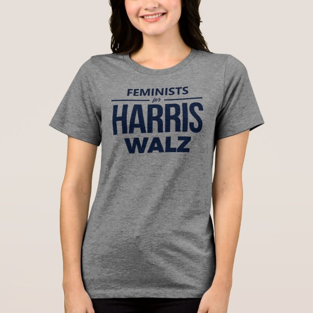 Feministinnen für Harris Walz Tri-Blend Shirt (Vorderseite)