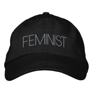 Feministisch grauschwarz, modern bestickte baseballkappe