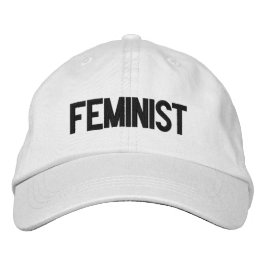 Feministisch Schwarz-weiß modern kühl Bestickte Baseballkappe
