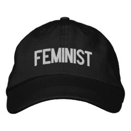 Feministisch Schwarz-weiß modern kühl Bestickte Baseballkappe