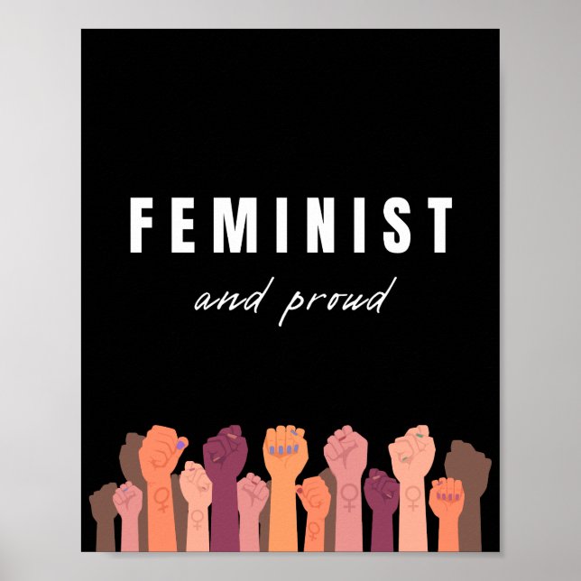 feministisch und stolz poster (Vorne)