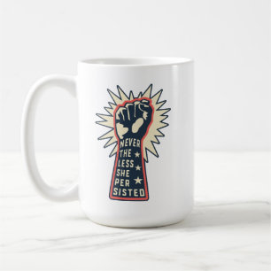 Feministische erhobene Faust Rot Blau Dennoch Kaffeetasse