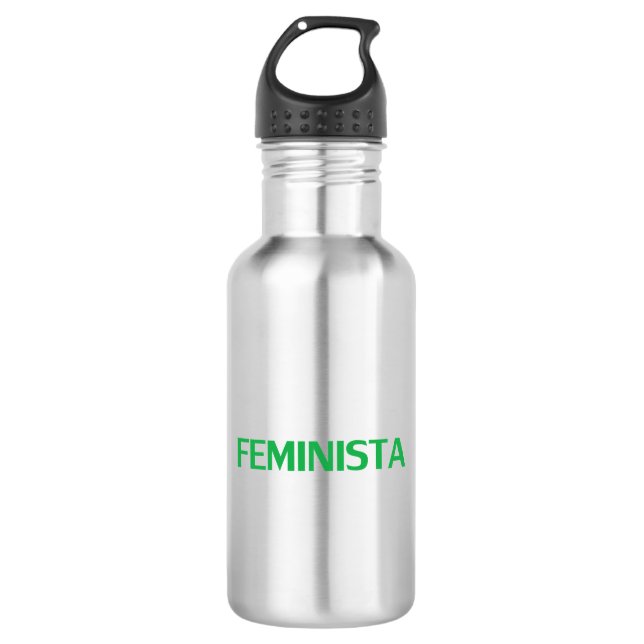 Feministische Feministin der spanischen Grünen Mod Edelstahlflasche (Vorderseite)