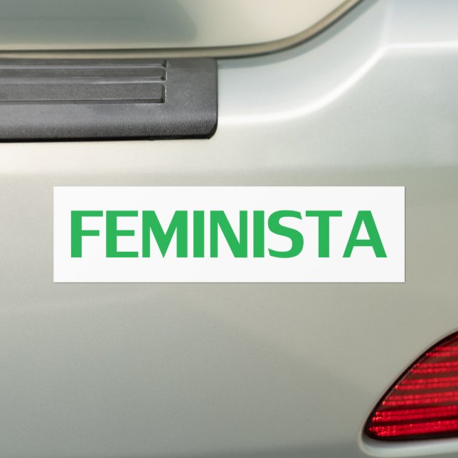 Feministische Feministin in spanisch-grün-weiß, mo Autoaufkleber (Auf Auto)