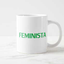 Feministische Feministin in spanisch-grün-weiß, mo Jumbo-Tasse