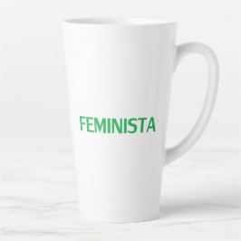 Feministische Feministin in spanisch-grün-weiß, mo Milchtasse