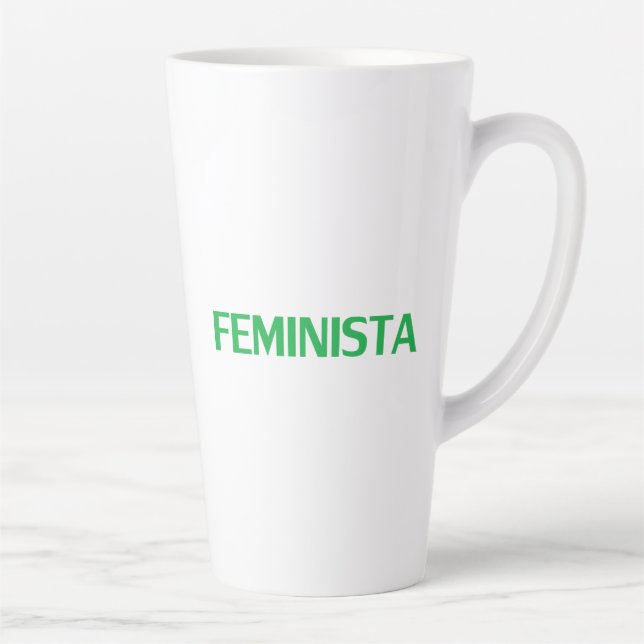 Feministische Feministin in spanisch-grün-weiß, mo Milchtasse (Rechts)
