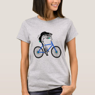 Feministische Fische, die Fahrrad fahren (ohne T-Shirt